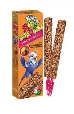 ЗООМИР Веселый попугай фрукты сухой корм для волнистых попугаев, палочки