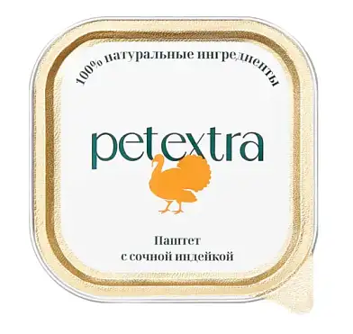 PETEXTRA влажный корм для взрослых кошек паштет с сочной индейкой (ламистер)
